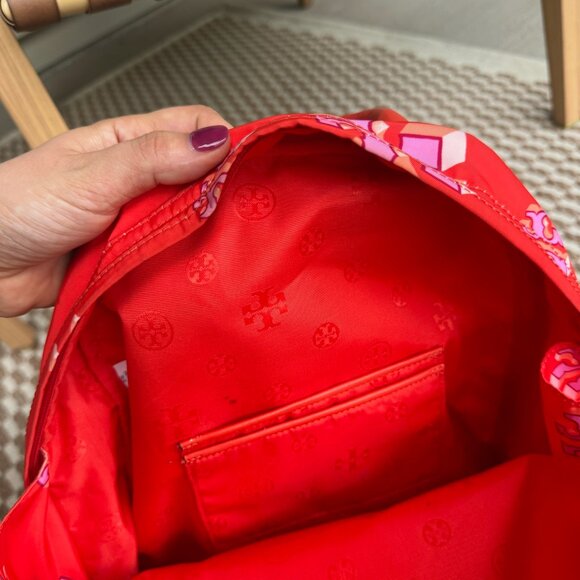 Tory Burch Red & Pink Backpack! Like New! - Picture 7 of 10
